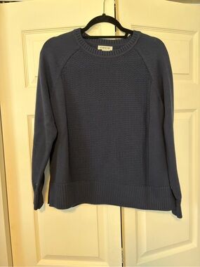 Orvis Women's Slate Blue Crewneck Textured Knit Sweater